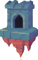 8-Bit-Dungeon-Gebäude A — 131×205 Pixel-Art-Sprite
