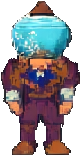 Personaje del acuario A — sprite pixel art 117×224