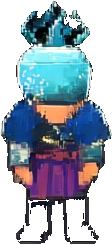 Personaje del acuario C — sprite pixel art 112×245