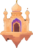 Bâtiment de la nuit arabe A — sprite pixel art 137×196