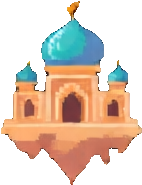 Bâtiment de la nuit arabe B — sprite pixel art 142×185