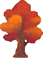 Entorno del Bosque de Otoño B — sprite pixel art 140×190