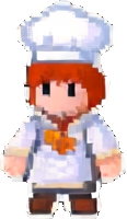 Bakery & Kitchen Character A — 116×200 pixel art sprite