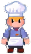 パン屋とキッチンキャラクター C — 110×191 ピクセルアートスプライト