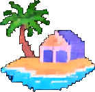 Beach Resort Prop D - 256x384 pixel art sprite