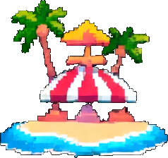 Beach Resort Structure C - 256x384 pixel art sprite