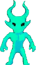 Personaje bioluminiscente B — sprite pixel art 119×212