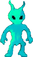 Personagem bioluminescente C — sprite pixel art 118×200