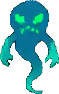 Inimigo bioluminescente C — sprite pixel art 121×192