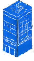 Bâtiment de l'usine de plans A — sprite pixel art 135×238