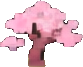 Structure de cerisier — sprite pixel art 83×67