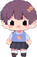 Chibi-Schulcharakter C — 119×184 Pixel-Art-Sprite