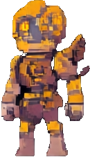 Personaje Mecánico A — sprite pixel art 130×227