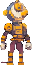 Personaje Mecánico B — sprite pixel art 113×228