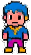 Personaje de Superhéroe Cómico B — sprite pixel art 103×181