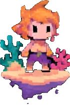Coral Reef Character B — 140×209 pixel art sprite