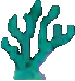 Objeto de arrecife de coral C — sprite pixel art 69×74
