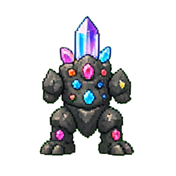 Crystal Golem (Low-Res) - 256x256 pixel art sprite