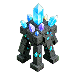 Crystal Golem (Voxel) - 256x256 pixel art sprite