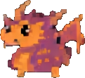 Objeto de la guarida del dragón A — sprite pixel art 121×111