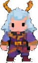 Schwebende Insel Charakter B — 77×125 Pixel-Art-Sprite