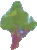 Entorno de la isla flotante A — sprite pixel art 37×50