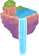 浮遊島構造 C — 130×185 ピクセルアートスプライト