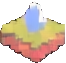 浮遊島タイル C — 66×63 ピクセルアートスプライト