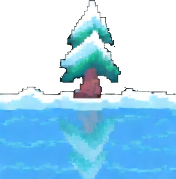Environnement du Lac gelé B — sprite pixel art 256×384