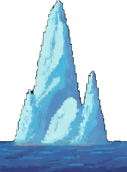 凍った湖の建物B — 256×384 ピクセルアートスプライト