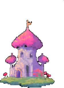 마법 정원 건물 A — 256×384 픽셀 아트 스프라이트