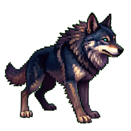 Abyssal Dire Wolf Mount — 256×256 pixel art sprite