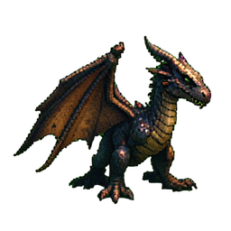 Abyssal Dragon Hatchling — 256×256 pixel art sprite