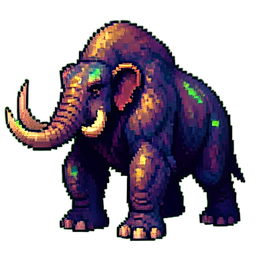 Abyssale Elefant — 256×256 Pixel-Art-Sprite