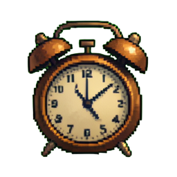 Reloj de alarma digital — sprite pixel art 256×256
