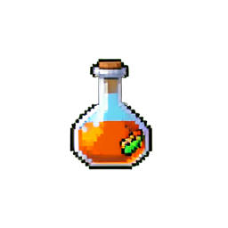 Frasco de âmbar do alquimista — sprite pixel art 256×256
