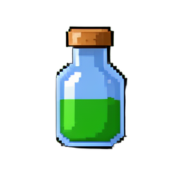 Matraz esmeralda del alquimista — sprite pixel art 256×256