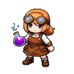 Alchemist Girl (16-Bit) - 256x256 pixel art sprite