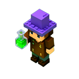 Alchemistische Mädchen (Voxel) — 256×256 Pixel-Art-Sprite