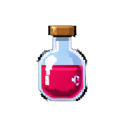 Frasco de rubi do alquimista — sprite pixel art 256×256