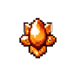 Broche de âmbar — sprite pixel art 256×256