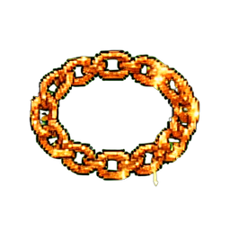 Pulseira de corrente de âmbar — sprite pixel art 256×256