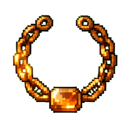 Colar de Corrente de Âmbar — sprite pixel art 256×256