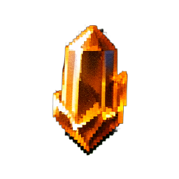Gema Fóssil de Âmbar — sprite pixel art 256×256