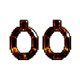 Pendentes de Aro de Âmbar — sprite pixel art 256×256