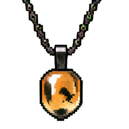 Pingente de âmbar — sprite pixel art 256×256