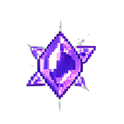 Broche de ametista — sprite pixel art 256×256
