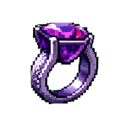 Anel de coquetel de ametista — sprite pixel art 256×256
