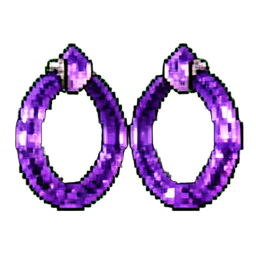 Amethyst Hoop Earrings — 256×256 pixel art sprite