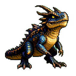 Ancient Basilisk Lizard — 256×256 pixel art sprite